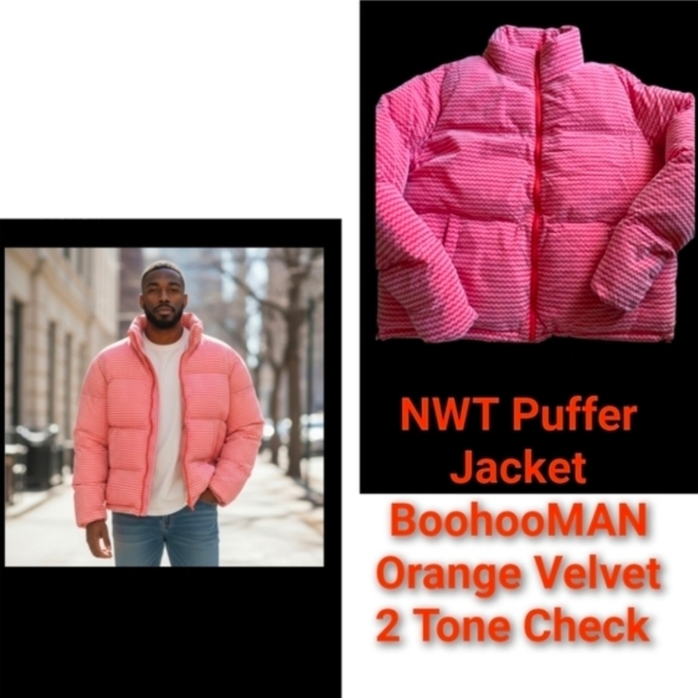 ​NWT Unisex Velvet Checkerboard Puffer - Gender Neutral Style. Men M - Women L - Picture 13 of 14